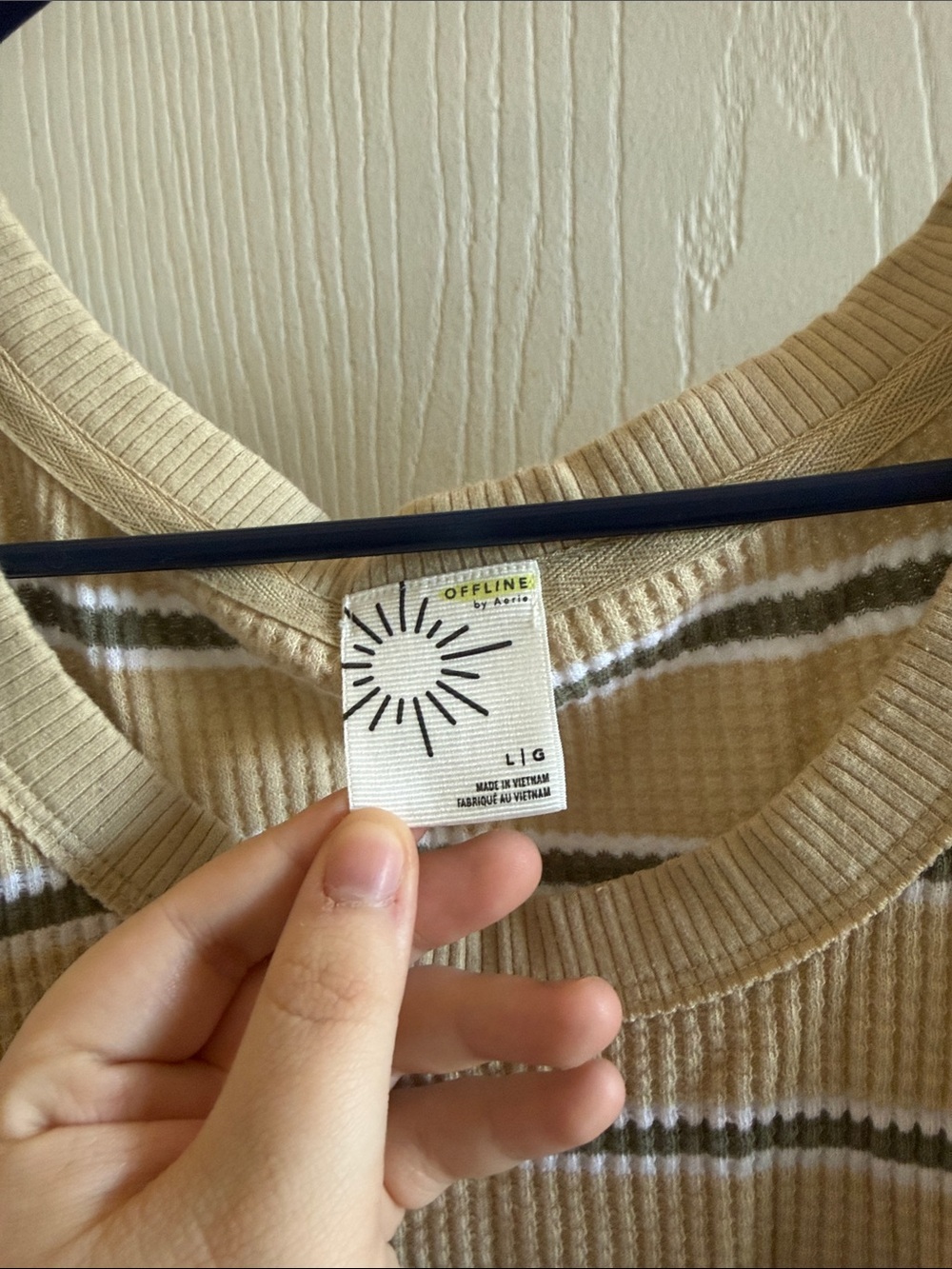 Offline by Aerie Striped Waffle Knit Pullover Sweater - Butter Yellow - Picture 2 of 6